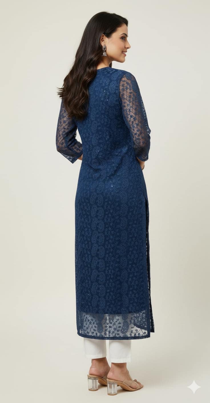 chikankari kurti for women - Premium Quality view 2