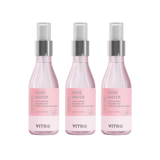 Vitro Naturals Hydro Distilled Pure Damask Rose Water Spray I Skin Toner I Face Toner I Makeup Remover I Gulab Jal I 100% Natural and Food Grade I Zero Artificial Fragrance & Alcohol I 3 X 200 ML Vitro Naturals Hydro Distilled Pure Damask Rose Water Spra