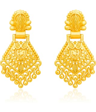 LUV FASHION Golden Chandbalis Earrings ( Pack of 1 )