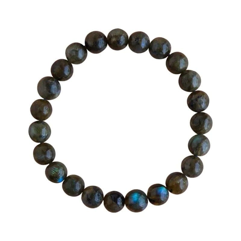 Ekdant Labradorite Bracelet Natural Crystal Healing Bracelet Gemstone Jewellery Beaded Stone Bracelet for Men & Women, Bead Size 8 mm view 2