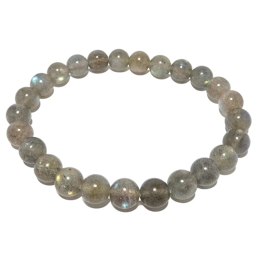 Ekdant Labradorite Bracelet Natural Crystal Healing Bracelet Gemstone Jewellery Beaded Stone Bracelet for Men & Women, Bead Size 8 mm view 3