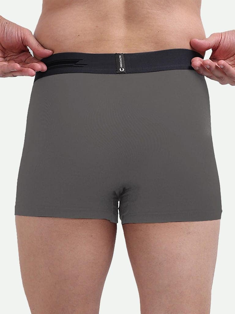 FREECULTR Men's Underwear Anti Bacterial Micromodal Airsoft Trunk - Non Itch No Chaffing Sweat Proof - Pack of 1-Smoke Grey view 2