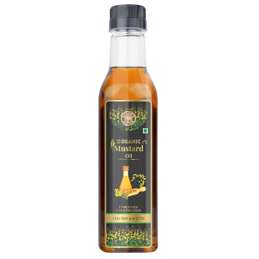Organic Nation Mustard Oil | Kachi Ghani Cold Pressed Virgin Mustard Oil | 100% Natural, Pure & Wood Pressed for Cooking, Skin Care, Joint Pain Remedy, and a Healthy Heart combo Pack of 2 1ltr each view 5