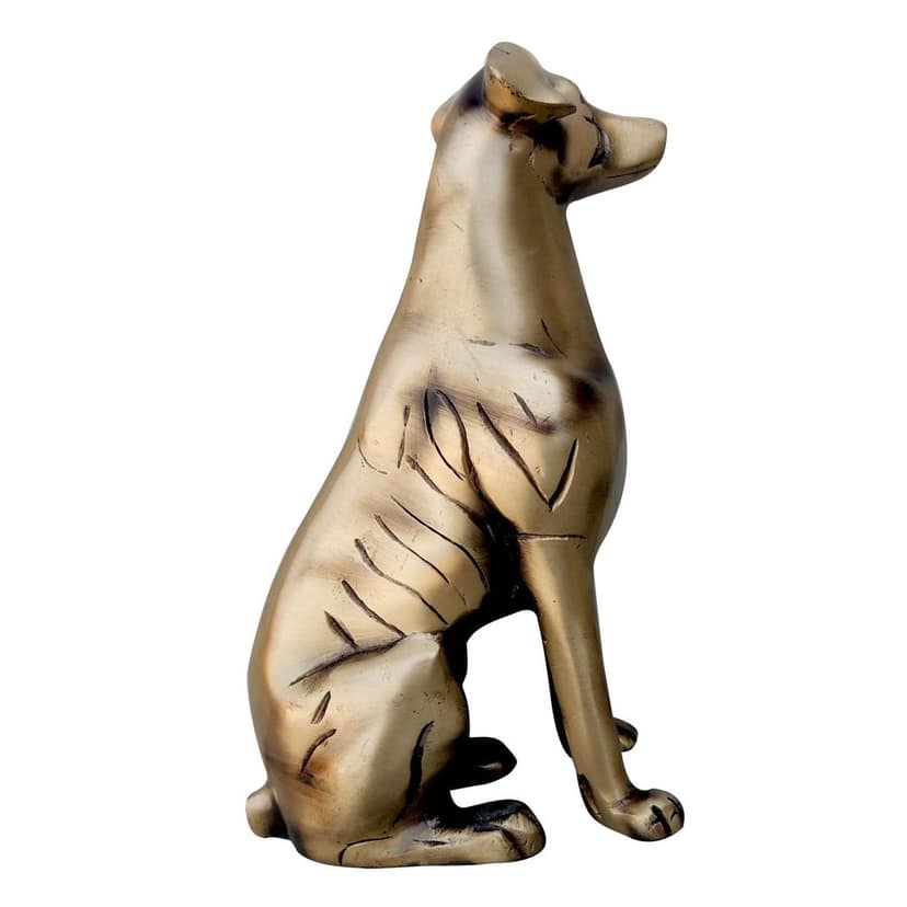 Brass Sitting Dog Statue | Decorative Pet Showpiece, Height : 8.8 Inch (ANMAS223 C) view 3