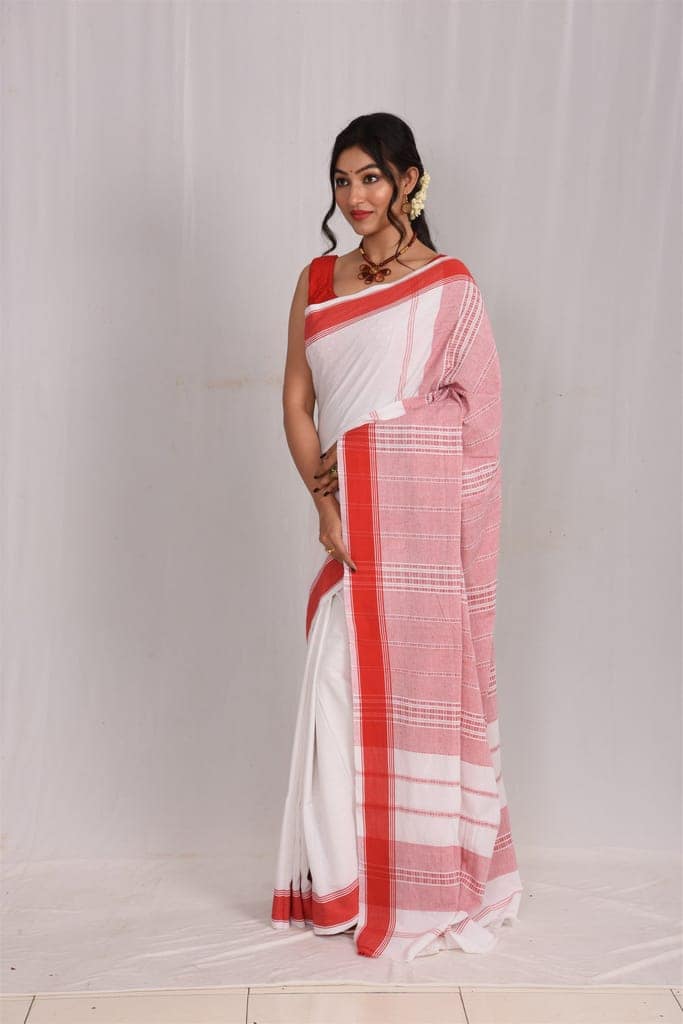Cotton Laal Paar Saree(SA03035) view 4