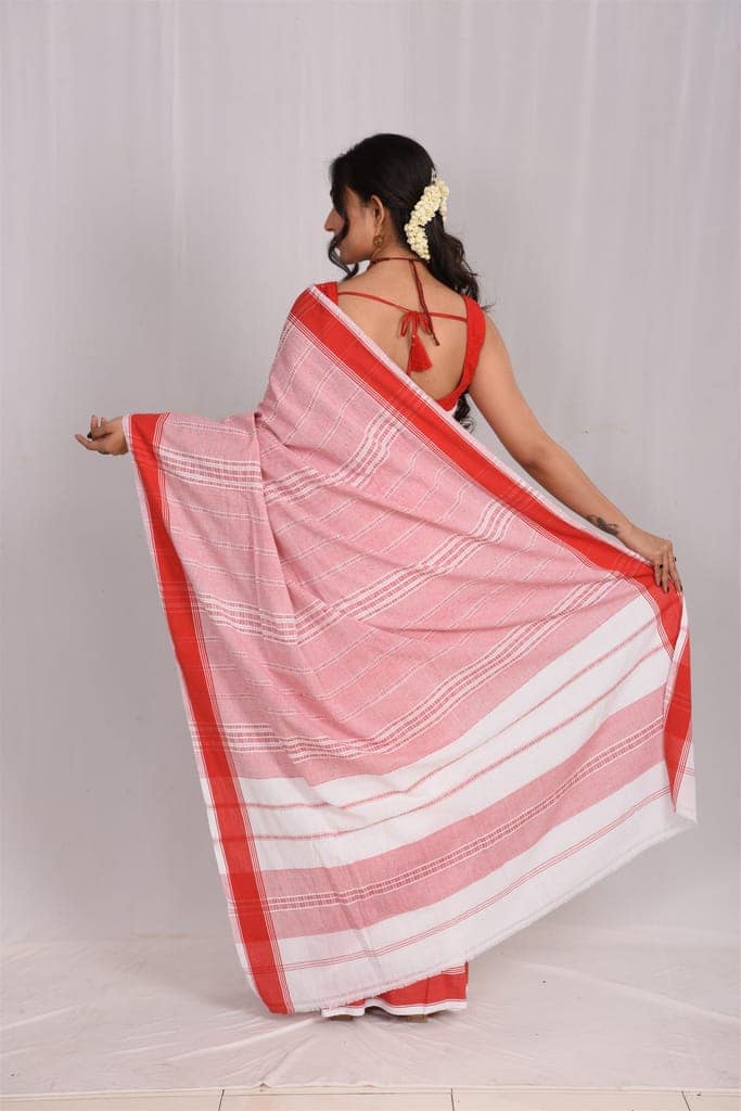 Cotton Laal Paar Saree(SA03035) view 5