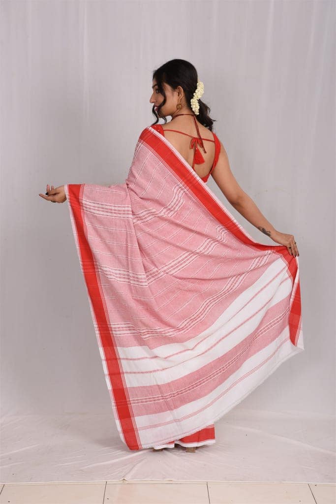 Cotton Laal Paar Saree(SA03035) view 6