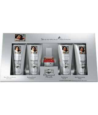 Shahnaz Husain Diamond Skin Revival Kit 10gx4 (Diamond Nourishing Cream, Diamond Scrub, Diamond Lotion, Diamond Rejuvenating Mask) - FREE-Professional Power Skin Tonic 15 ml