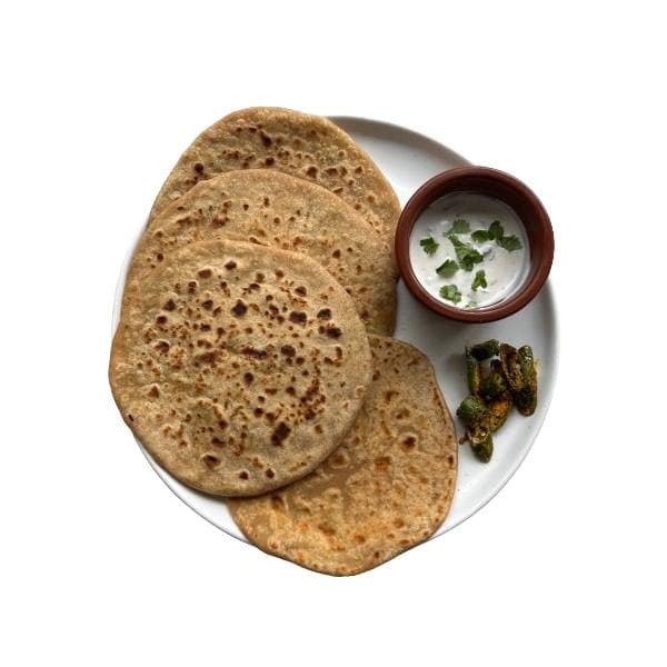 Aloo Pyaaj Paratha with Sabji with Raita 2 Pcs