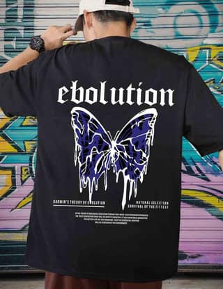 SCOTT FINCHER Men's Streetwear Butterfly Graphic T-Shirt : AA(ARN)BLACK_175