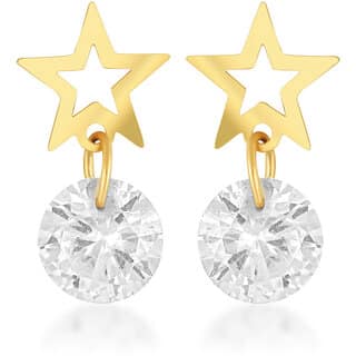 Vighnaharta Valentine Gift CZ Gold Plated alloy Drop Earring for Women and Girls