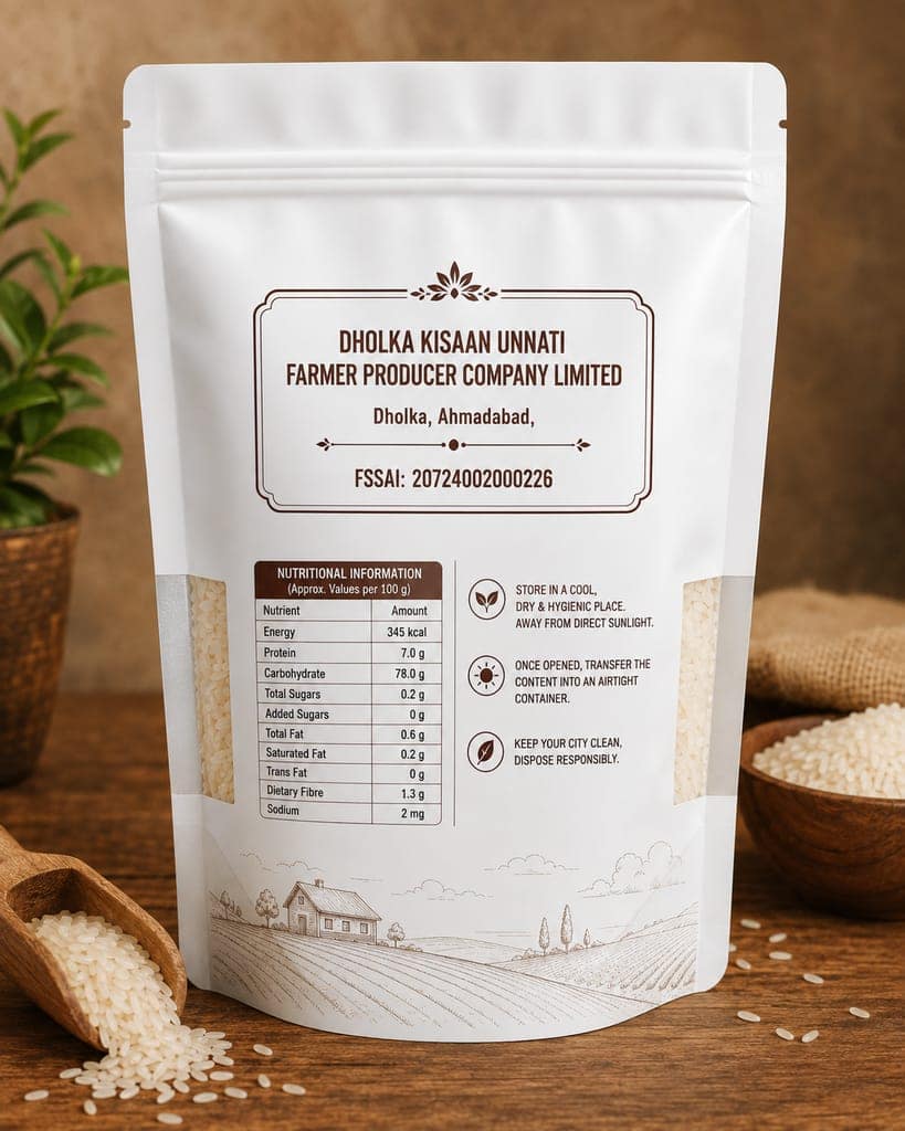Dholka Kisaan Unnati Farmer Producer Co Ltd Rice - 500gm view 2