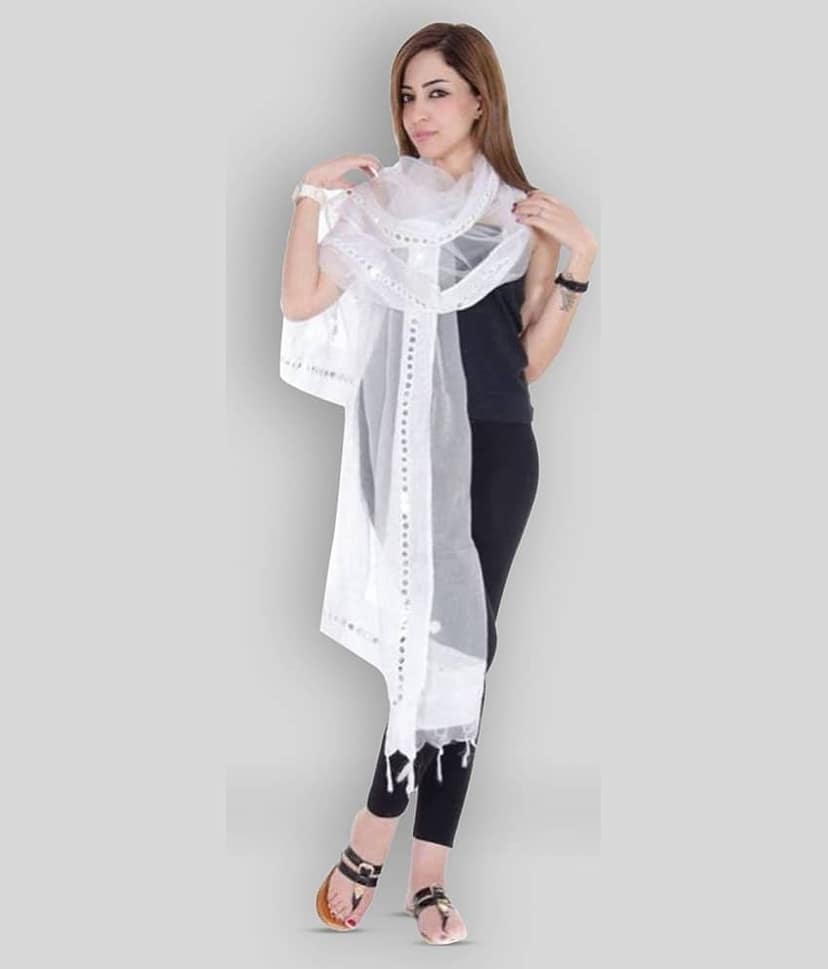 Apratim White Tissue Dupatta