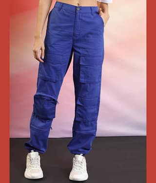 Ketch Blue Polyester Regular Women's Cargo Pants ( Pack of 1 )