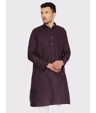 Maharaja - Purple Cotton Blend Men's Regular Kurta ( Pack of 1 )