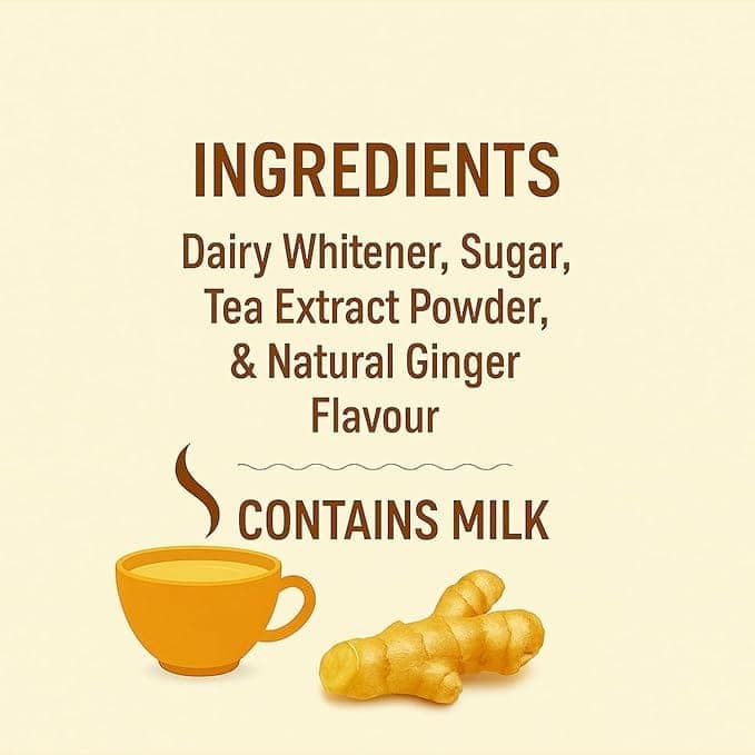 Golden Tips All-in-1 Instant Premix Ginger Tea, 14g Per Serve, Quick & Easy To Make Adrak Chai, 10 Sachets view 3