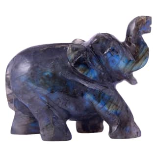 Labradorite Crystal Elephant, Sculpture, Fine Figurine, Statue, Handicrafts, Gemstone(KI_77) by Krishna Impex