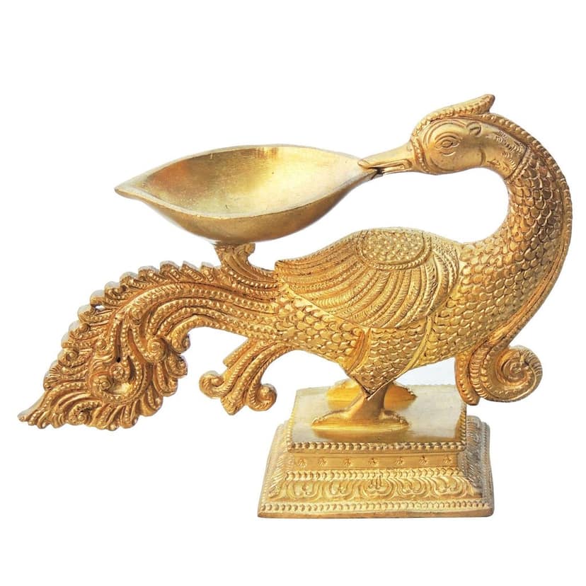 Brass Table Decor Murga Deepak (BSMAS141) view 2