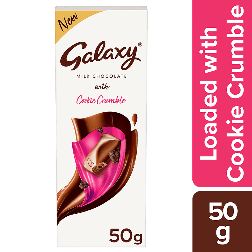 Galaxy Silky Smooth Milk Chocolate With Cookie Crumble, 50 G