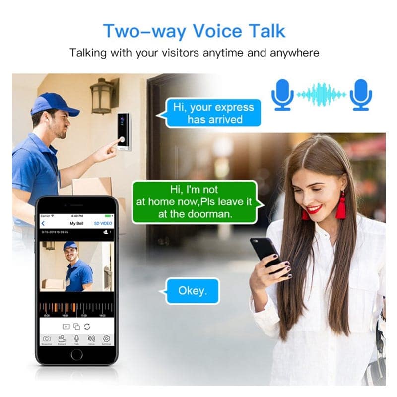 AUSHA V2 Smart Video Doorbell | HD Camera, 160° Wide Angle, Human Detection & Two-Way Audio view 7
