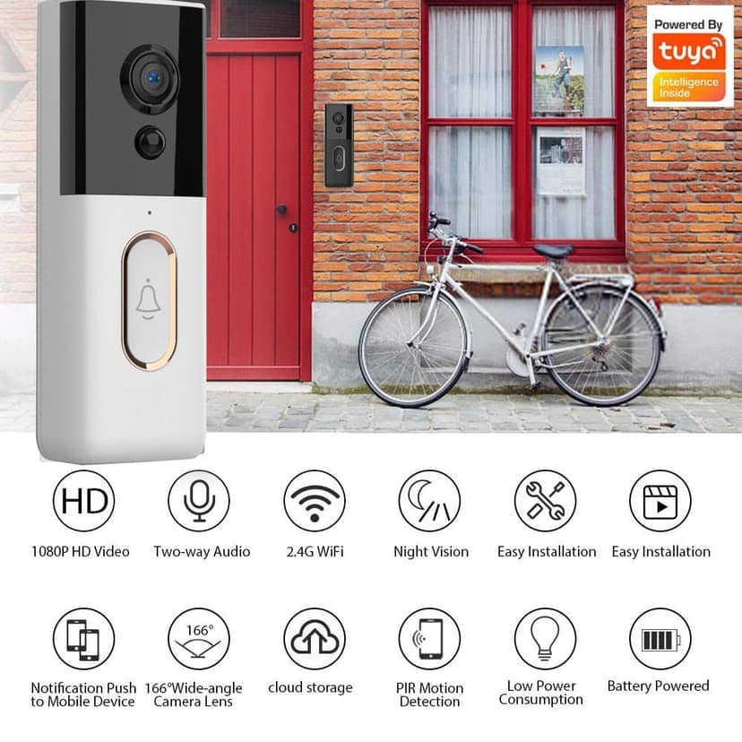 AUSHA V2 Smart Video Doorbell | HD Camera, 160° Wide Angle, Human Detection & Two-Way Audio view 8