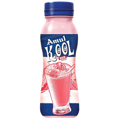 Amul Kool Milk - Rose Flavour, 180 ml Pet Bottle