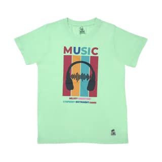 KUCHU Kids’ Unisex T-Shirt “Music” Graphic Digital Print | Premium Cotton-Modal Blend | Soft, Breathable & Durable Casual Wear for Boys & Girls