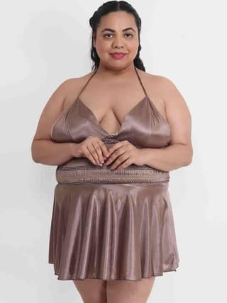 Plus Size Hot Short Bikini Dress for Honeymoon BB35Bm