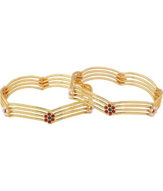 VIRAASI - Gold Bangle Set ( Pack of 1 )