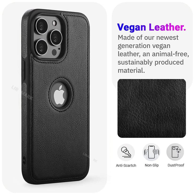 LIRAMARK PU Leather Flexible Back Cover Case Designed for iPhone 14 Pro (6.1 inch) view 3