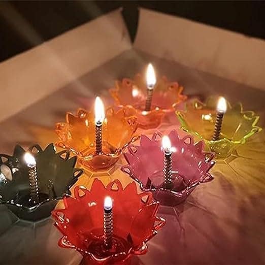 3D Rangoli Reflective Diyas (Set of 12) view 5