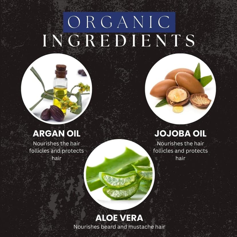 AMAzing EARTH Certified Organic Beard & Mustache Holding Wax Gel for Men - with Aloe Vera, Olive, Jojoba & Argan Oil, Strong Hold, Styling, Chemical Free, Sulphates & Parabens Free, 50gm view 5