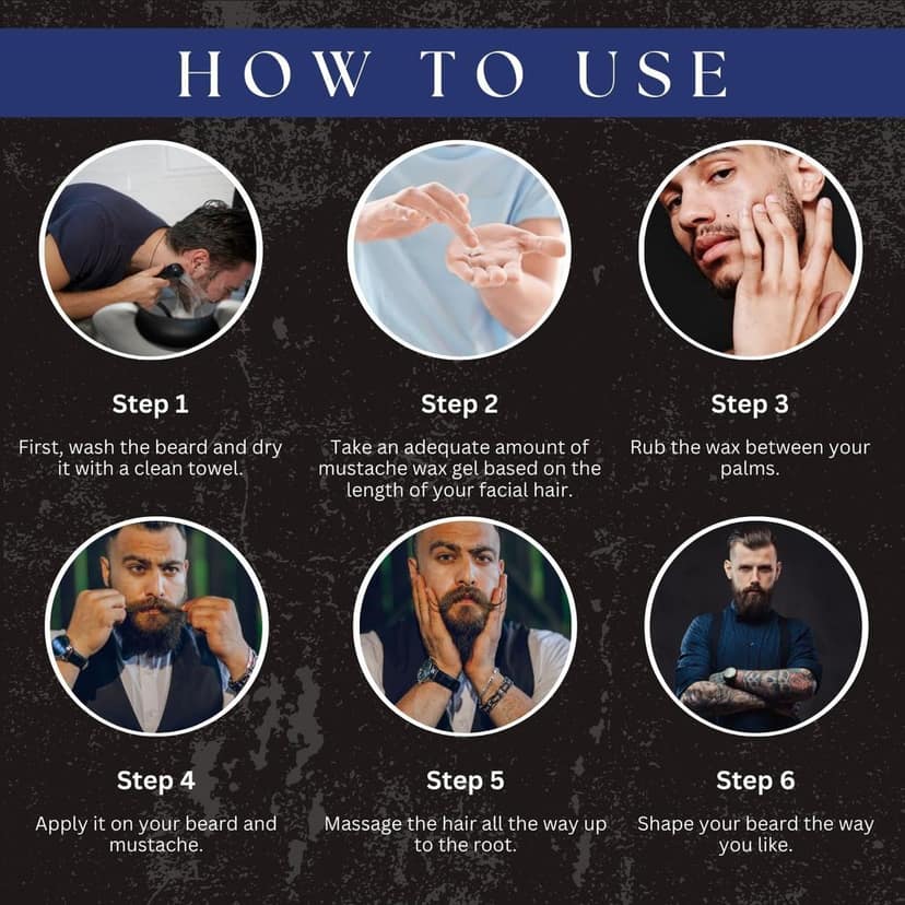 AMAzing EARTH Certified Organic Beard & Mustache Holding Wax Gel for Men - with Aloe Vera, Olive, Jojoba & Argan Oil, Strong Hold, Styling, Chemical Free, Sulphates & Parabens Free, 50gm view 9
