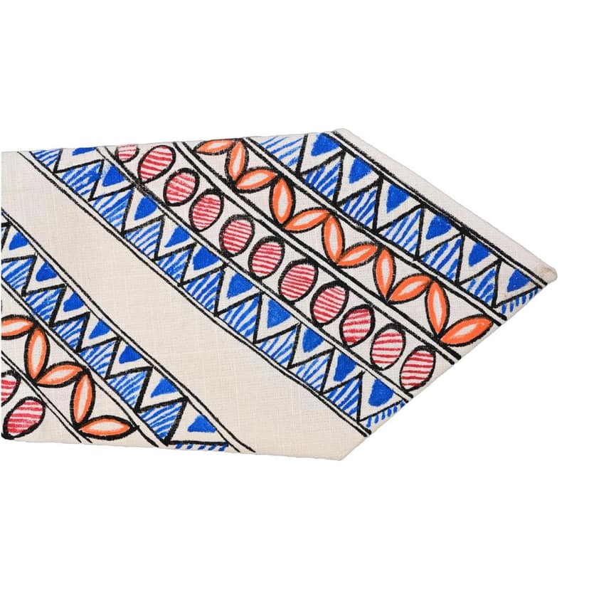 Pure Cotton Handmade madhubani Tie Multi Colour Elegance for Formal and Business Wear, Handcrafted, Handpainted SH (Size standard) view 3