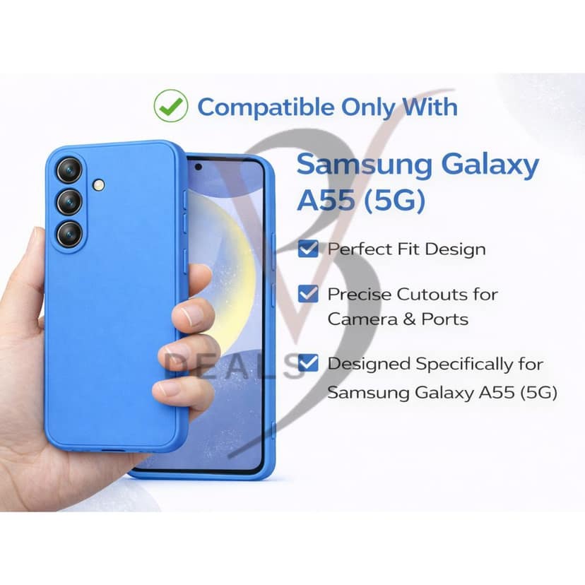 V3Deals Silicone Case Compatible with Samsung Galaxy A55 5G, Samsung A35 | Camera Bump Protection & Inner Velvet Fabric Lining | Ultra Slim Matte Soft Rubberised Case Cover view 4