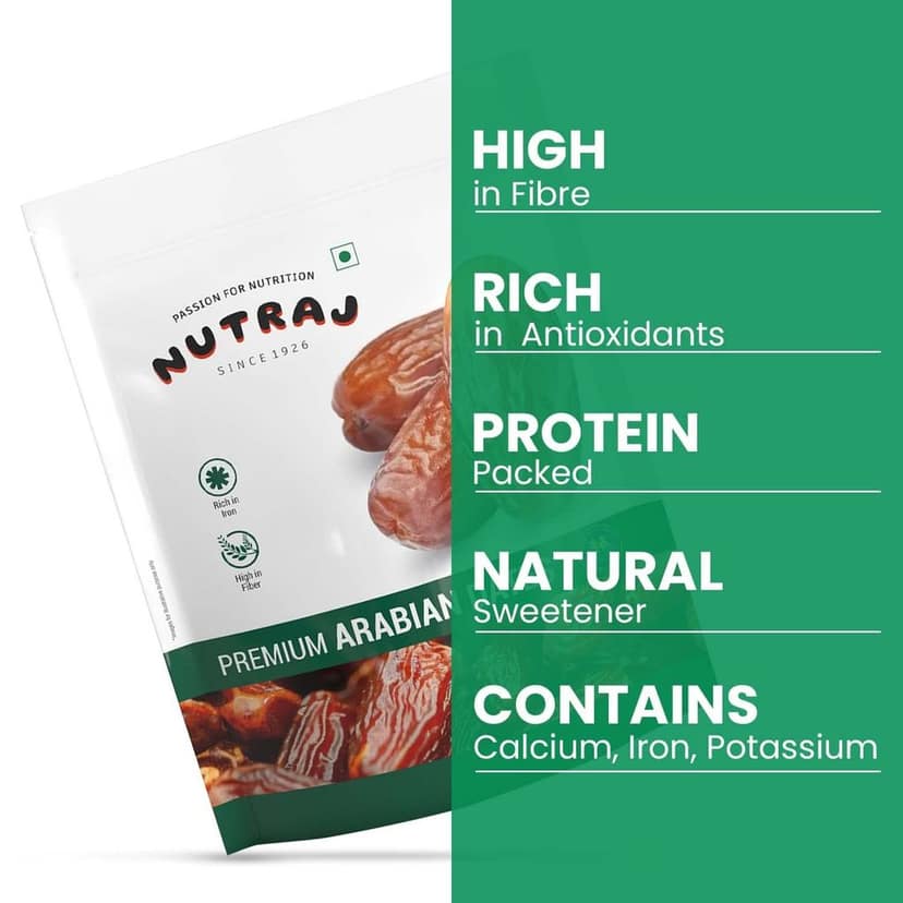 Nutraj Arabian Dates (Khajoor) 500g view 4