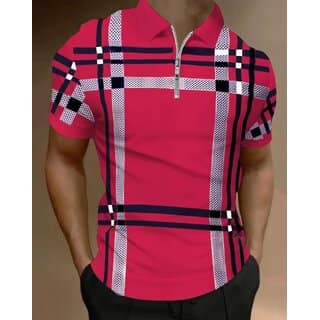 AUSK Mens Casual Printed Cotton Blend Pink & Black Summer wear Co-ords set of T-Shirt & Trakpant view 2