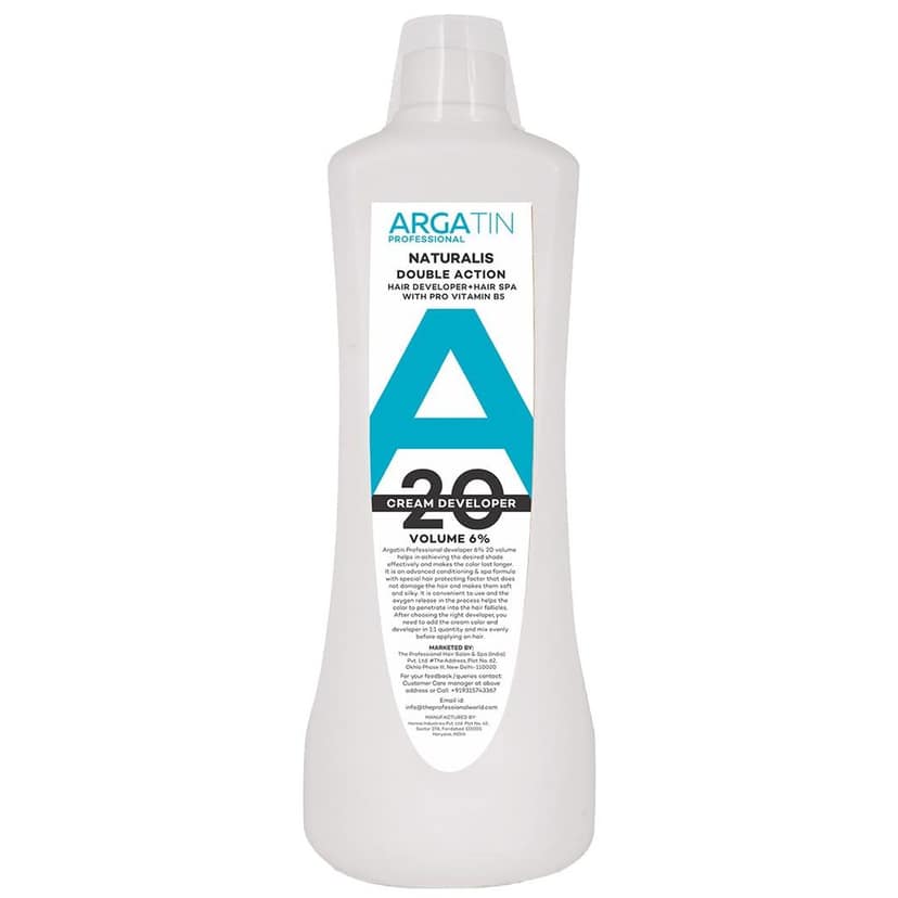 Professional Naturalis & Refecto Hair Color Developer 20 Volume 6% - 1000ml | Cream Developer for Hair Colour