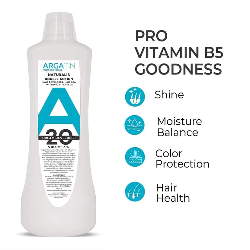 Professional Naturalis & Refecto Hair Color Developer 20 Volume 6% - 1000ml | Cream Developer for Hair Colour view 5