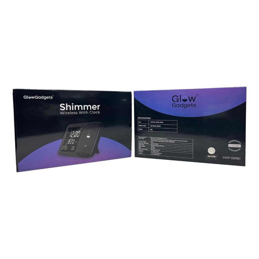 Glow Gadgets Shimmer Wireless charger with clock view 5