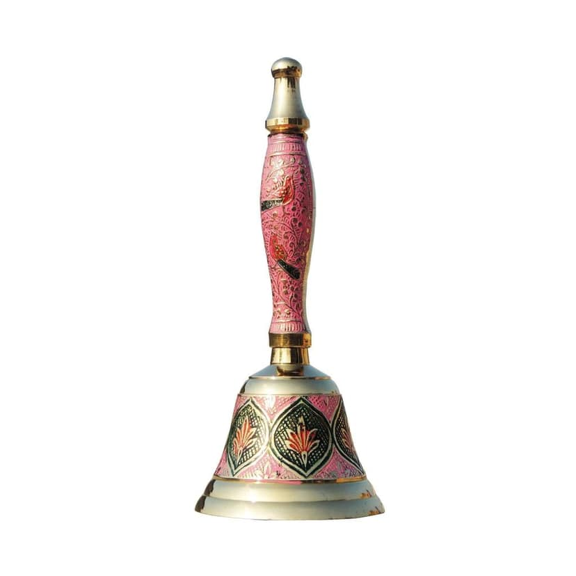 Brass Bell No. 2 Pink Colour, Height : 7 Inch (ZMAS165 B) view 2
