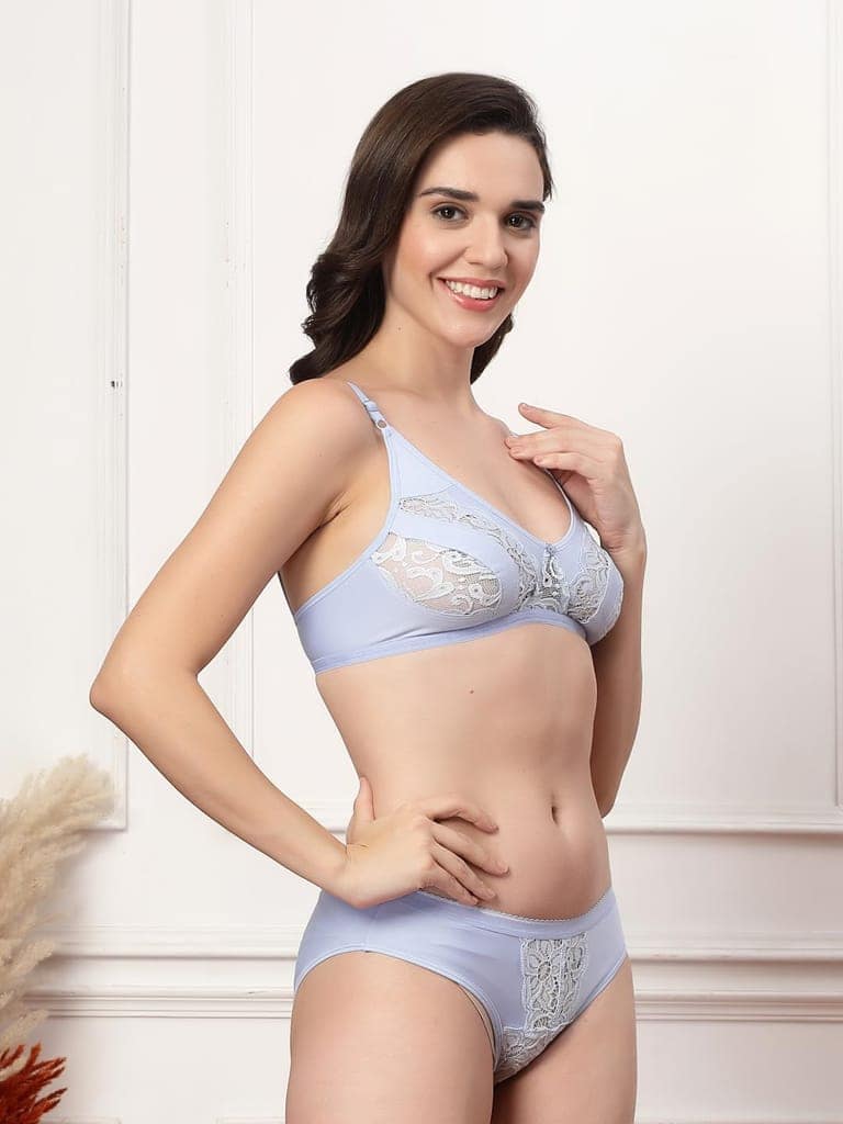 ADORNSTAR Branded Women's Comfort Non-Padded Bra Panty Lingerie Set for Women | Non Padded | Designer Honeymoon Hot Sexy Wedding Set view 3