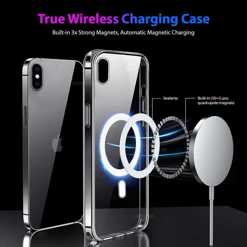 LIRAMARK Magnetic MagSafe Compatible Protective Case for Apple iPhone X/XS (Transparent) view 3