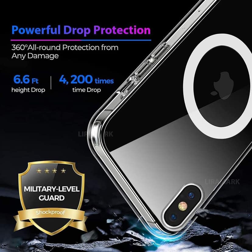 LIRAMARK Magnetic MagSafe Compatible Protective Case for Apple iPhone X/XS (Transparent) view 4