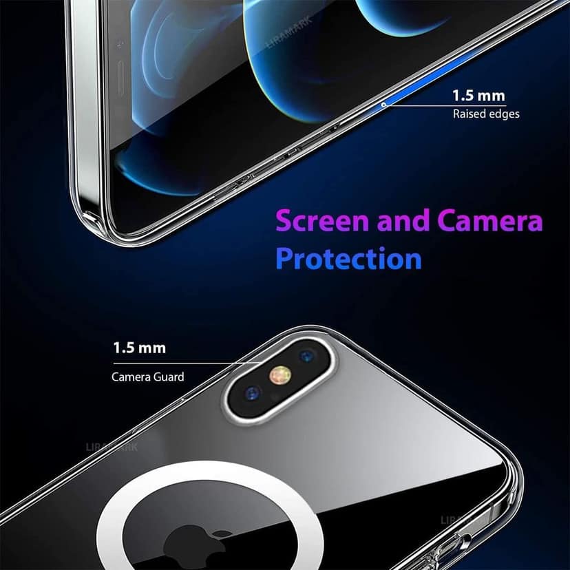 LIRAMARK Magnetic MagSafe Compatible Protective Case for Apple iPhone X/XS (Transparent) view 5