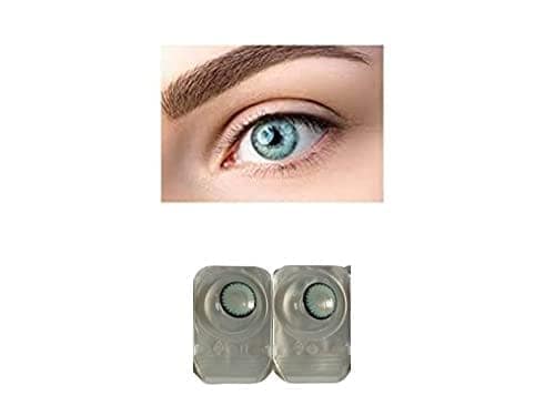RED AND DARK SEA BLUE MD SPARKLE 2 PAIR MONTHLY COLOR CONTACT LENS WITH CASE, LENS HOLDER AND 60 ML SOLUTION (PACK OF 2 PAIR)