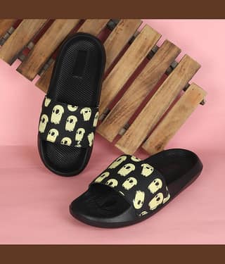PERY PAO Black Men's Slide Flip Flop