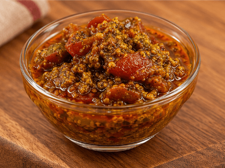 Homemade Tomato Pickle with Traditional Indian Spices and Tangy Flavour view 2