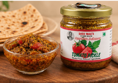 Homemade Tomato Pickle with Traditional Indian Spices and Tangy Flavour view 3