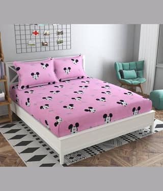 Home Style Polyester Double Bedsheet ( Multicolor )
